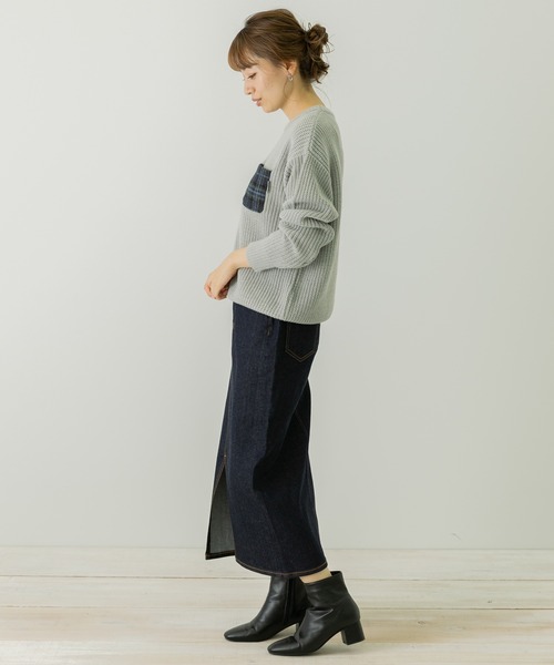 URBAN RESEARCH Sonny Label(アーバンリサーチサニーレーベル)の「ハリスツイードポケットニットプルオーバー(Tシャツ/カットソー・レディース・ネイビー/オフホワイト/ライトグレー/ブラウン・FREE)」の10枚目の写真