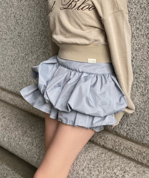 RAY CASSIN(レイカズン)の「【ホイップスカート】ティアードバルーンミニスカート(スカート・レディース・ホワイト/グレー系その他2/ネイビー/ブラック/アイボリー・FREE)」の4枚目の写真