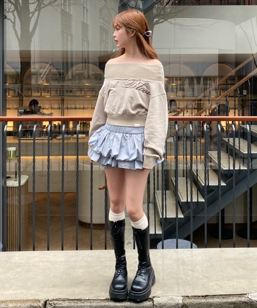 RAY CASSIN(レイカズン)の「【ホイップスカート】ティアードバルーンミニスカート(スカート・レディース・ホワイト/グレー系その他2/ネイビー/ブラック/アイボリー・FREE)」の7枚目の写真