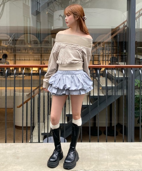 RAY CASSIN(レイカズン)の「【ホイップスカート】ティアードバルーンミニスカート(スカート・レディース・ホワイト/グレー系その他2/ネイビー/ブラック/アイボリー・FREE)」の8枚目の写真