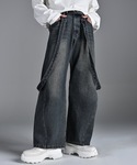 ADRER(アドラー)のvintage make curved leg 3D suspender denim / ヴィンテージメイクカーブレッグ3Dサスペンダーデニム