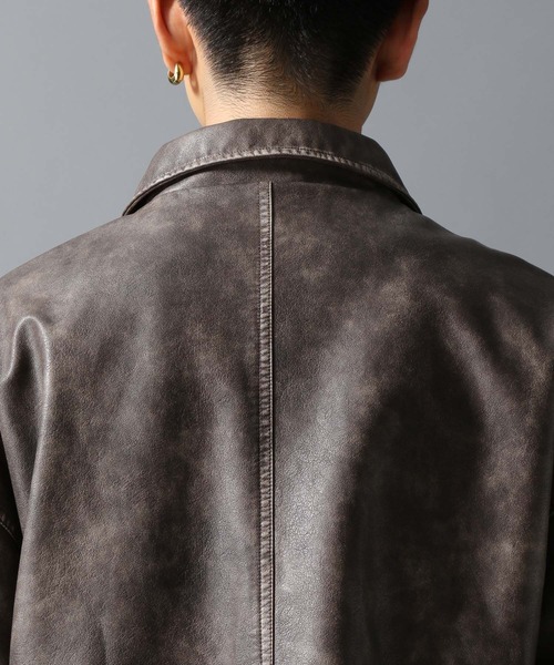 ajouter flow(アジューテフロー)の「【ajouter flow】af metal logo wash synthetic leather jacket(ブルゾン・メンズ・ブラウン/ブラック・M/L)」の19枚目の写真