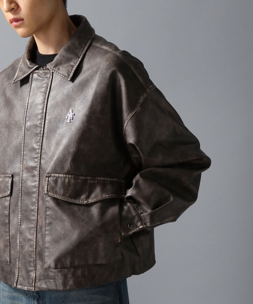 ajouter flow(アジューテフロー)の「【ajouter flow】af metal logo wash synthetic leather jacket(ブルゾン・メンズ・ブラウン/ブラック・M/L)」の21枚目の写真