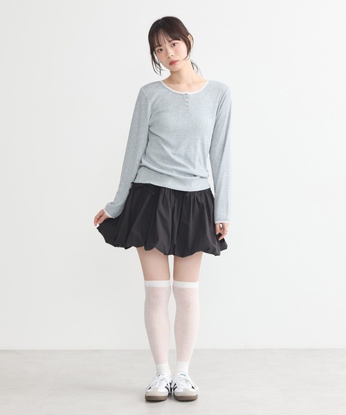 earth music&ecology(アースミュージックアンドエコロジー)の「【WEB限定/新色追加】アイレットジャカードタイトプルオーバー(Tシャツ/カットソー・レディース・グレー/ピンク/イエロー系その他/ブルー・FREE)」の21枚目の写真