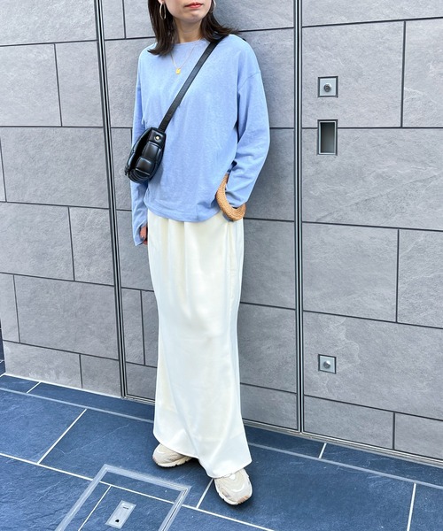 feepur(フェピュール)の「スラブ調オーバーシアートップス(Tシャツ/カットソー・レディース・オフホワイト/ブルー/ブラック/ピンク/オートミール/イエロー/グレー/ブラウン/レッド/ネイビー・MEDIUM/LARGE)」の15枚目の写真