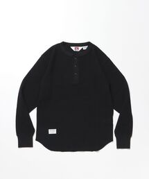 BEN DAVIS/WHITE LABEL | 【BEN DAVIS(ベンデイビス)】WAFFLE L/S HENLEY / ヘンリー ワッフル オーバーサイズ 長袖 レイヤード(Tシャツ/カットソー)