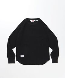 BEN DAVIS/WHITE LABEL | 【BEN DAVIS(ベンデイビス)】WAFFLE L/S CREW / ビッグシルエット ワッフル クルーネック 長袖 レイヤード(Tシャツ/カットソー)