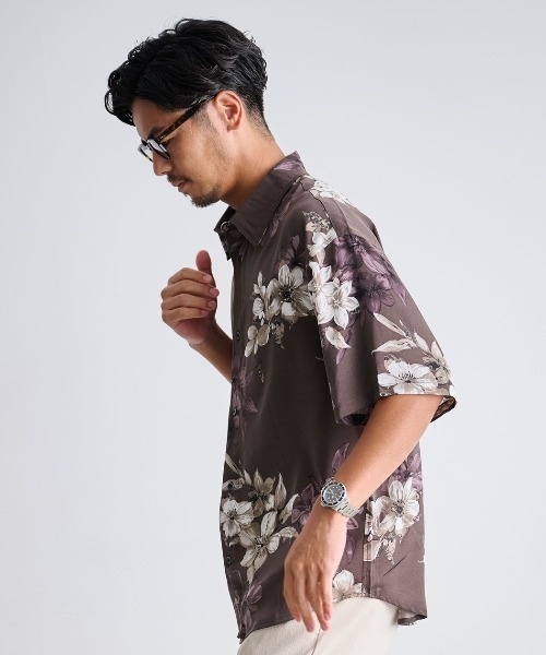 CavariA(キャバリア)の「『CavariA/キャバリア』花柄半袖シャツ(シャツ/ブラウス・メンズ・ブラック/ホワイト/ブラウン・L/M)」の16枚目の写真