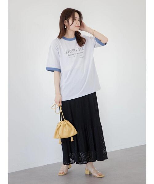 Green Parks(グリーンパークス)の「・novem 9 リンガーロゴptTシャツ(Tシャツ/カットソー・レディース・ブラック/ブラウン/レッド/ブルー・FREE)」の18枚目の写真