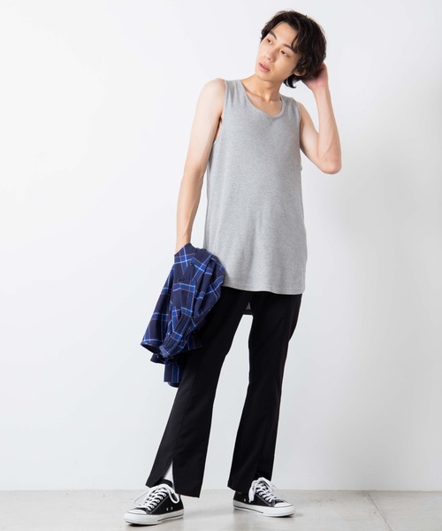 WEGO(ウィゴー)の「WEGO/【WEB限定】【S~Lあり/ユニセックスで使える】ラウンドワッフルタンクトップ(タンクトップ・メンズ・ホワイト/ブラック/ベージュ/杢グレー/ライトベージュ/ブラック系その他5・SMALL/MEDIUM/LARGE)」の14枚目の写真