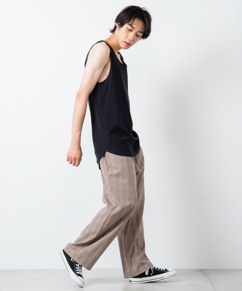 WEGO(ウィゴー)の「WEGO/【WEB限定】【S~Lあり/ユニセックスで使える】ラウンドワッフルタンクトップ(タンクトップ・メンズ・ホワイト/ブラック/ベージュ/杢グレー/ライトベージュ/ブラック系その他5・SMALL/MEDIUM/LARGE)」の8枚目の写真