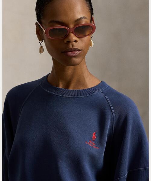 POLO RALPH LAUREN(ポロ ラルフ ローレン)の「ロゴ オンブレ フリース クルーネック(スウェット・レディース・ネイビー系1・XS/S/M/L)」の5枚目の写真