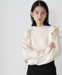 NATURAL BEAUTY BASIC | ミニケーブルラッフルニット(ニット/セーター)