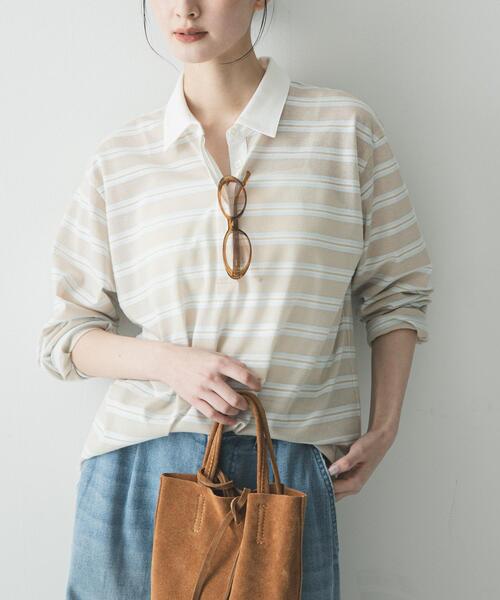 URBAN RESEARCH(アーバンリサーチ)の「シャツカラーマルチボーダーカットソー(シャツ/ブラウス・レディース・レッド/ベージュ/オフホワイト・FREE)」の20枚目の写真