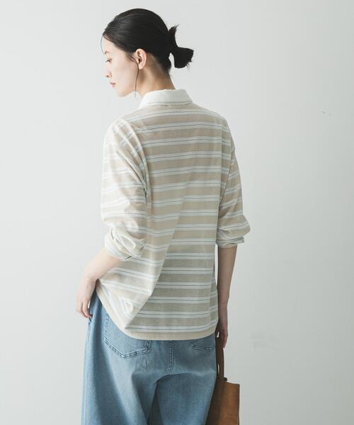 URBAN RESEARCH(アーバンリサーチ)の「シャツカラーマルチボーダーカットソー(シャツ/ブラウス・レディース・レッド/ベージュ/オフホワイト・FREE)」の22枚目の写真