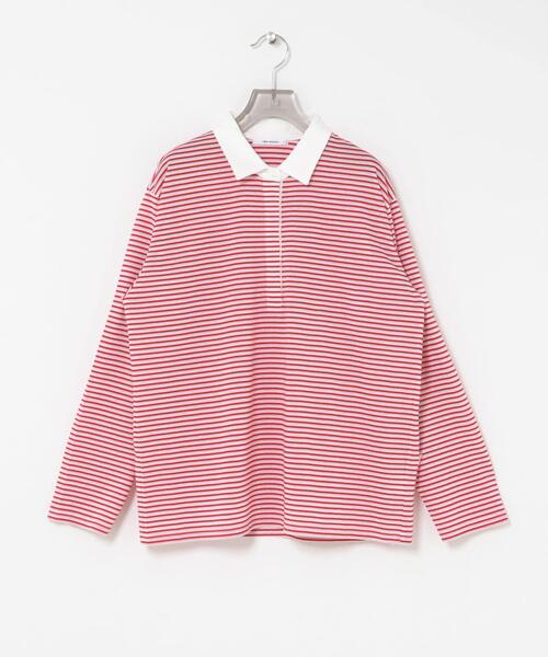 URBAN RESEARCH(アーバンリサーチ)の「シャツカラーマルチボーダーカットソー(シャツ/ブラウス・レディース・レッド/ベージュ/オフホワイト・FREE)」の6枚目の写真