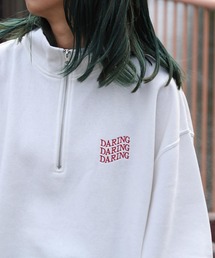 ZIP FIVE | 【ZIP FIVE】 ハーフジップ オーバーサイズ 長袖 裏起毛 スウェット トレーナー ロゴ 刺繍 / キツネ / 無地(スウェット)