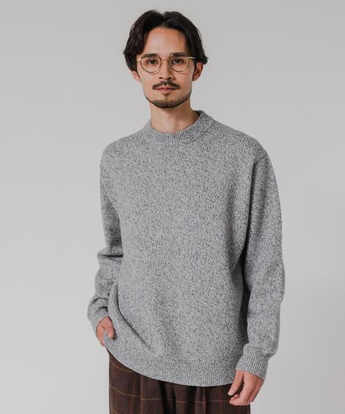 URBAN RESEARCH(アーバンリサーチ)の「MIX MOULINE CREW-NECK KNIT(ニット/セーター・メンズ・ベージュ/グリーン/グレー/ブルー・MEDIUM/LARGE)」の1枚目の写真