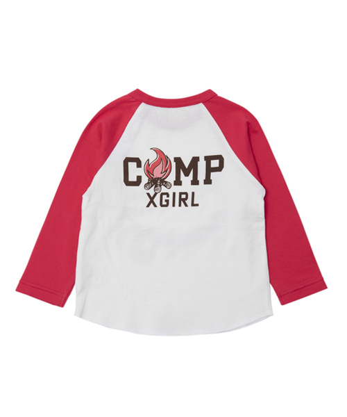 X-girl Stages(エックスガールステージス)の「L/S BB TEE SMILEY CAMP(4T~7T)(Tシャツ/カットソー・キッズ・ブラック/レッド/ネイビー・7T/6T/5T/4T)」の4枚目の写真