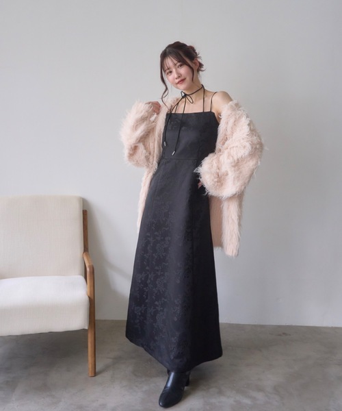 mellowneon(メロウネオン)の「ジャガードダブルストラップキャミワンピース(ワンピース・レディース・ブラック/アイボリー/グレー・SMALL/MEDIUM)」の19枚目の写真