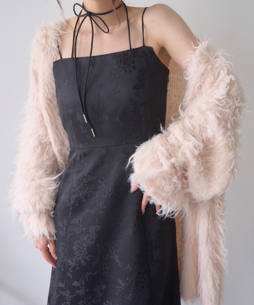 mellowneon(メロウネオン)の「ジャガードダブルストラップキャミワンピース(ワンピース・レディース・ブラック/アイボリー/グレー・SMALL/MEDIUM)」の13枚目の写真