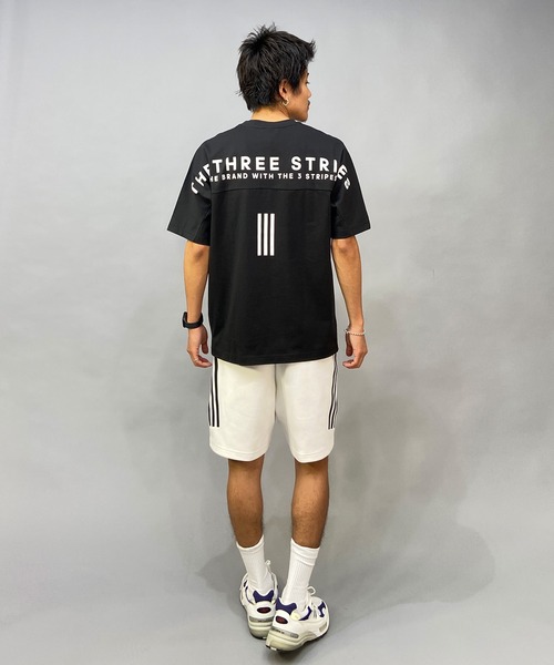 adidas/アディダス THREE STRIPES オーバーサイズ バックプリントTシャツ/半袖Tシャツ BXF29の4枚目の写真