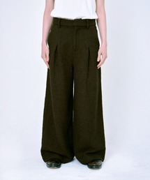 Camphor wood | 1tuck super baggy tweed slacks / 1タックスーパーバギーツイードスラックス (スラックス)