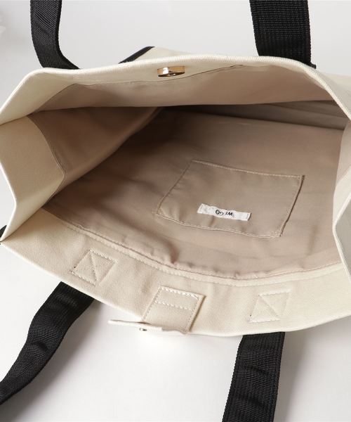 WEGO(ウィゴー)の「WEGO/パイピングキャンバスロゴトートバッグ(トートバッグ・レディース・その他2/その他1・FREE)」の3枚目の写真