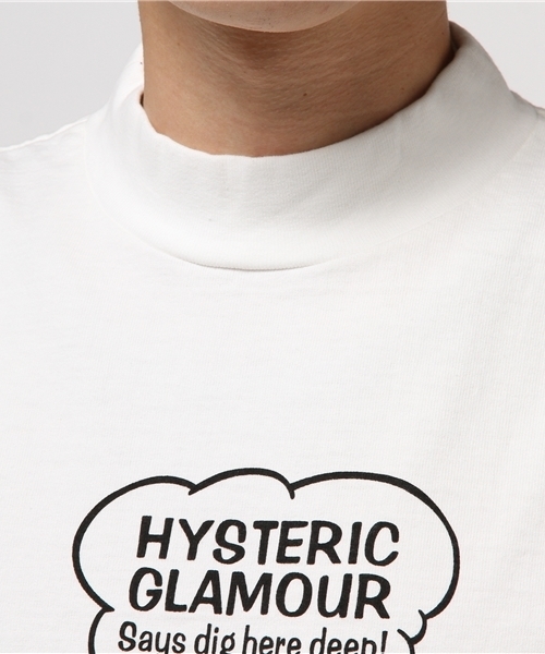 HYSTERIC GLAMOUR(ヒステリックグラマー)の「SM/SMURF DIG HERE DEEP pt モックネックT-SH(Tシャツ/カットソー・メンズ・ホワイト/ネイビー/トップグレー・MEDIUM/LARGE/SMALL)」の6枚目の写真