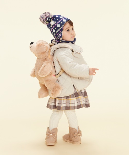 Kids Foret(キッズフォーレ)の「【撥水加工】りぼん付きムートンブーツ(ブーツ・キッズ・ベージュ/パープル・15 /18/17/16)」の13枚目の写真