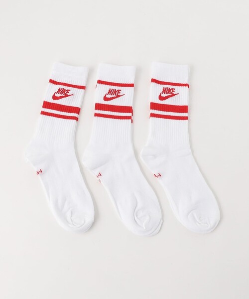 NIKE(ナイキ)の「<NIKE>3P ロゴ クルーソックス(ソックス/靴下・レディース・ホワイト・FREE)」の1枚目の写真