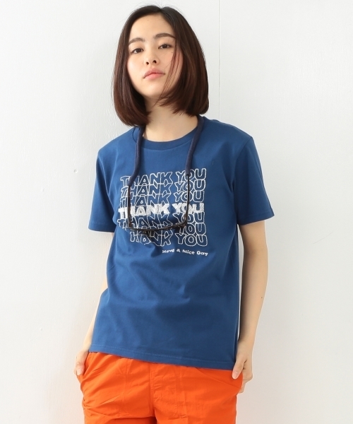 BEAMS BOY(ビームスボーイ)の「SCREEN STARS / THANK YOU 刺繍Tシャツ(Tシャツ/カットソー・レディース・ホワイト/グレー/ブルー・ONE SIZE)」の6枚目の写真