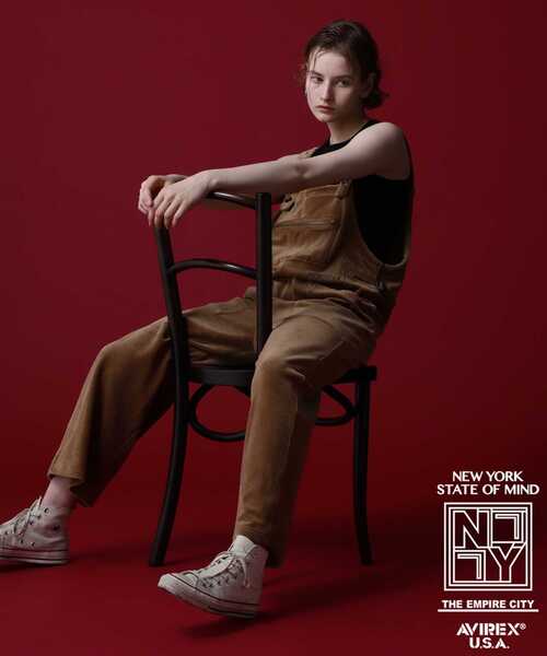 AVIREX(アヴィレックス)の「《COLLECTION》L-VELOR OVERALL/ ベロア オーバーオール(サロペット/オーバーオール・レディース・ブラック/カーキ/オレンジ・FREE)」の16枚目の写真