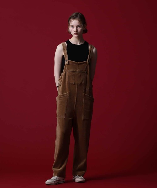 AVIREX(アヴィレックス)の「《COLLECTION》L-VELOR OVERALL/ ベロア オーバーオール(サロペット/オーバーオール・レディース・ブラック/カーキ/オレンジ・FREE)」の14枚目の写真