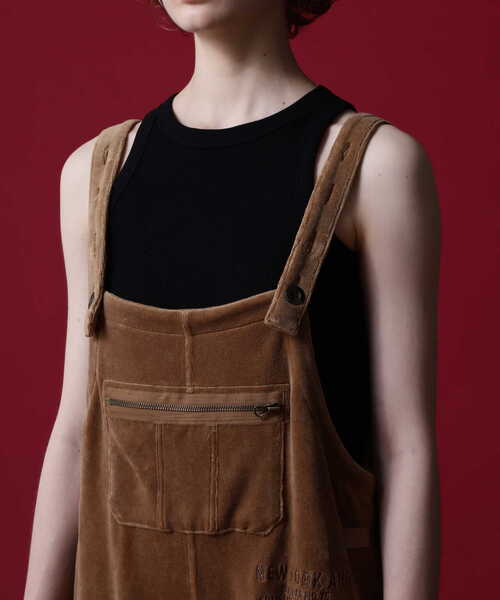 AVIREX(アヴィレックス)の「《COLLECTION》L-VELOR OVERALL/ ベロア オーバーオール(サロペット/オーバーオール・レディース・ブラック/カーキ/オレンジ・FREE)」の11枚目の写真