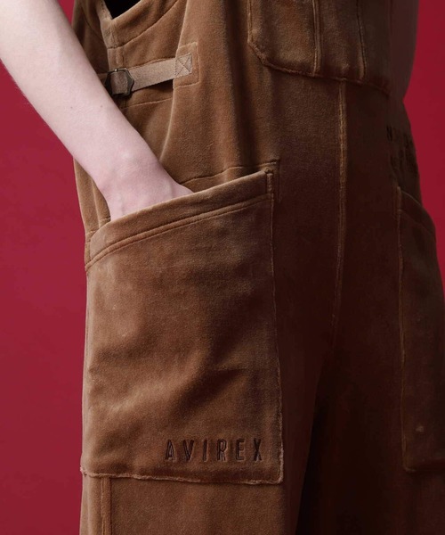 AVIREX(アヴィレックス)の「《COLLECTION》L-VELOR OVERALL/ ベロア オーバーオール(サロペット/オーバーオール・レディース・ブラック/カーキ/オレンジ・FREE)」の9枚目の写真