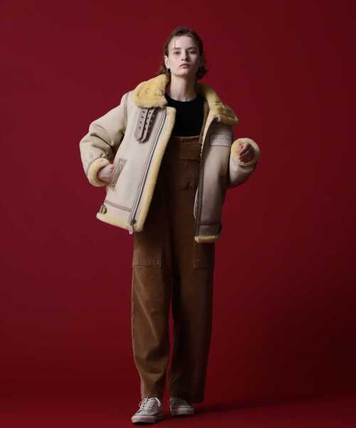AVIREX(アヴィレックス)の「《COLLECTION》L-VELOR OVERALL/ ベロア オーバーオール(サロペット/オーバーオール・レディース・ブラック/カーキ/オレンジ・FREE)」の6枚目の写真