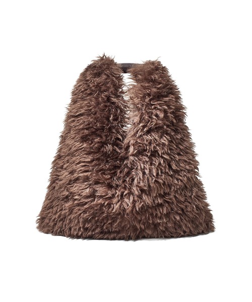 LE VERNIS(ル・ベルニ)の「(LE VERNIS)FAKE FUR BIG BAG(ショルダーバッグ・レディース・ブラウン/ライトグレー・ONE SIZE)」の6枚目の写真