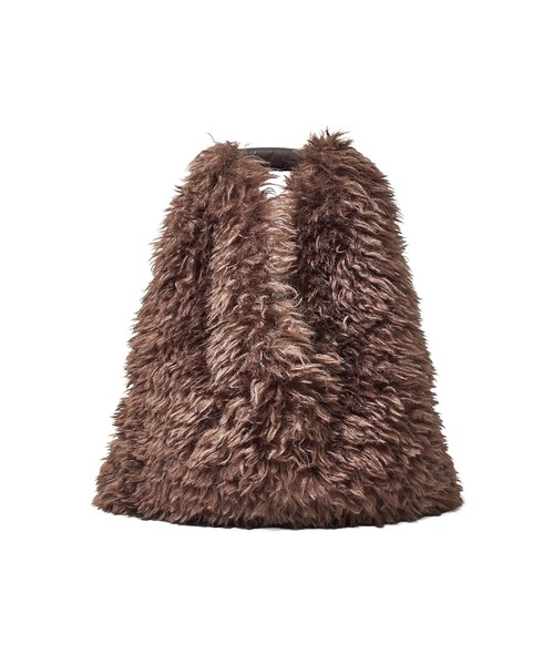 LE VERNIS(ル・ベルニ)の「(LE VERNIS)FAKE FUR BIG BAG(ショルダーバッグ・レディース・ブラウン/ライトグレー・ONE SIZE)」の8枚目の写真
