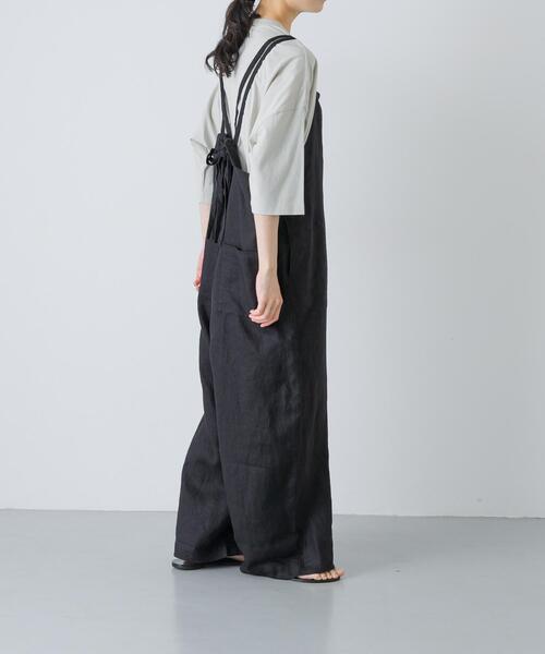 かぐれ(カグレ)の「リネンサロペット(サロペット/オーバーオール・レディース・チャコールグレー/グレー系その他/ブラック・FREE)」の2枚目の写真