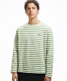 LACOSTE | スクエアネックボーダー長袖Tシャツ(Tシャツ/カットソー)