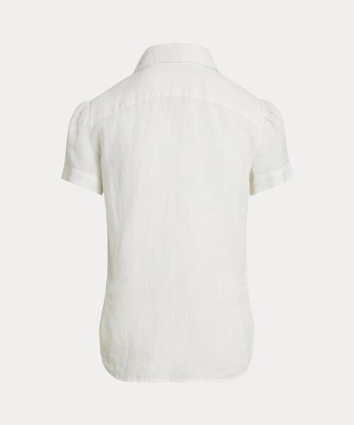 POLO RALPH LAUREN(ポロ ラルフ ローレン)の「リネン ショートスリーブ シャツ(シャツ/ブラウス・レディース・ホワイト・M/S/XS/L/XL/XXS)」の2枚目の写真