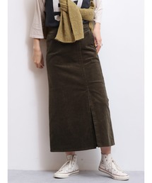 コーデュロイストレッチスリットマキシスカート