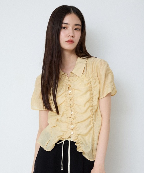 JEANASIS(ジーナシス)の「シアージャガードシャーリングシャツSS/859249(シャツ/ブラウス・レディース・ブルー系その他/ベージュ系その他/ホワイト/ブラック・FREE)」の4枚目の写真