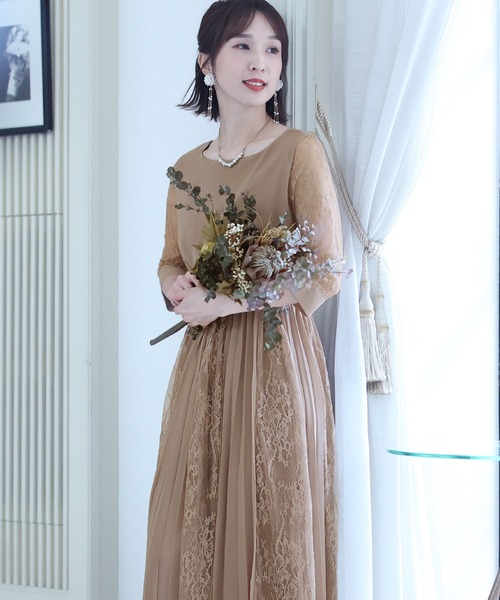 PourVous(プールヴー)の「シアーカフス パーティー ドレス 大きいサイズ 袖あり&ミモレ丈 結婚式 二次会 成人式 お呼ばれ 同窓会 謝恩会 20代 30代(ドレス・レディース・ネイビー/ブルー/ダークパープル/ボルドー/ライトグレー/グレイッシュブルー/ブラック/グリーン/ラベンダー/ライトグリーン/チャコールグレー/グレイッシュベージュ/ブルー系その他・4L/S/M/L/XL/XXL)」の5枚目の写真