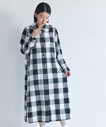 サニークラウズ feat. bonpon ponさんのチェックなコートワンピース〈レディース〉