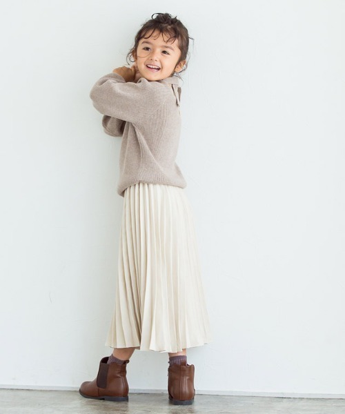 lulpini(ルルピー二)の「kids スエードタッチプリーツスカート(スカート・キッズ・オレンジ/アイボリー・S/M/L)」の15枚目の写真