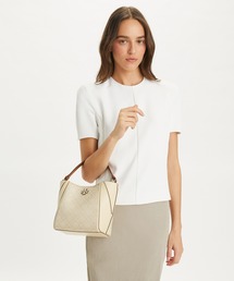 TORY BURCH | マックグロー Tモノグラム スモールバケットバッグ(ショルダーバッグ)