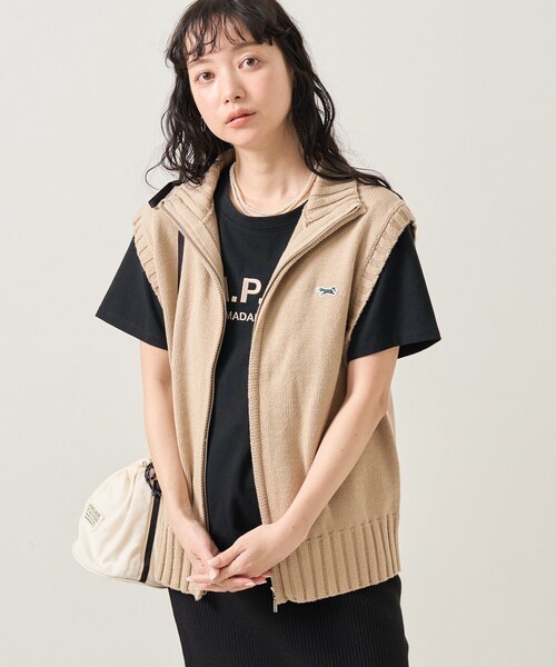 FREAK'S STORE(フリークスストア)の「TOWN CRAFT × FREAK'S STORE/タウンクラフト 別注 天竺ジップアップニットベスト(ベスト・レディース・ネイビー/キャメル/オフホワイト・フリ-)」の19枚目の写真