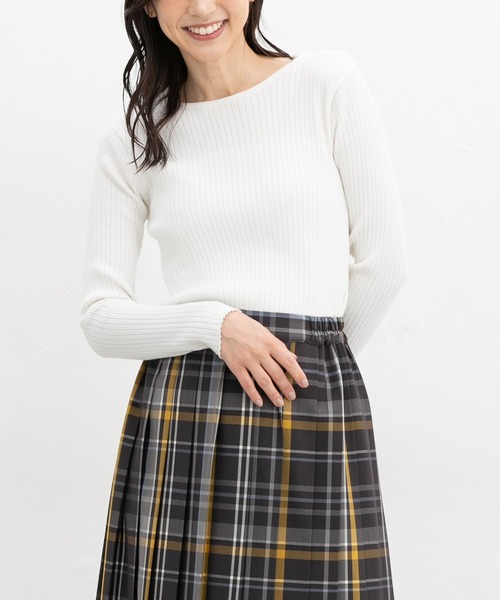 Honeys(ハニーズ)の「ラメ入りリブニット(ニット/セーター・レディース・ブルー/アイボリー/ブラック/グレイッシュベージュ・S/M/L/LL)」の8枚目の写真